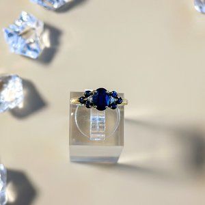 Sapphire and Diamond Ring 14K Yellow Gold